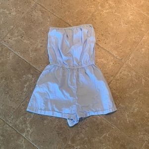 Urban Outfitters Blue and White Pinstripe Romper